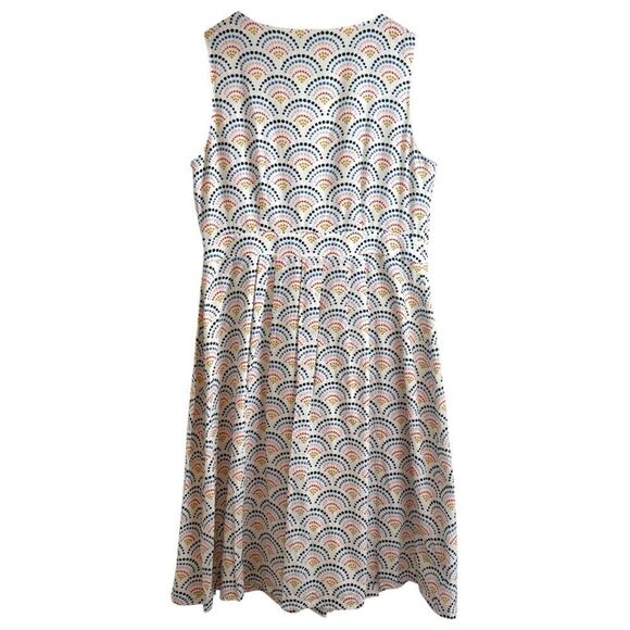 BODEN Arwen Cream Sunshine Print Sleeveless Cotton, Linen Midi Dress Size 14 - Picture 6 of 11